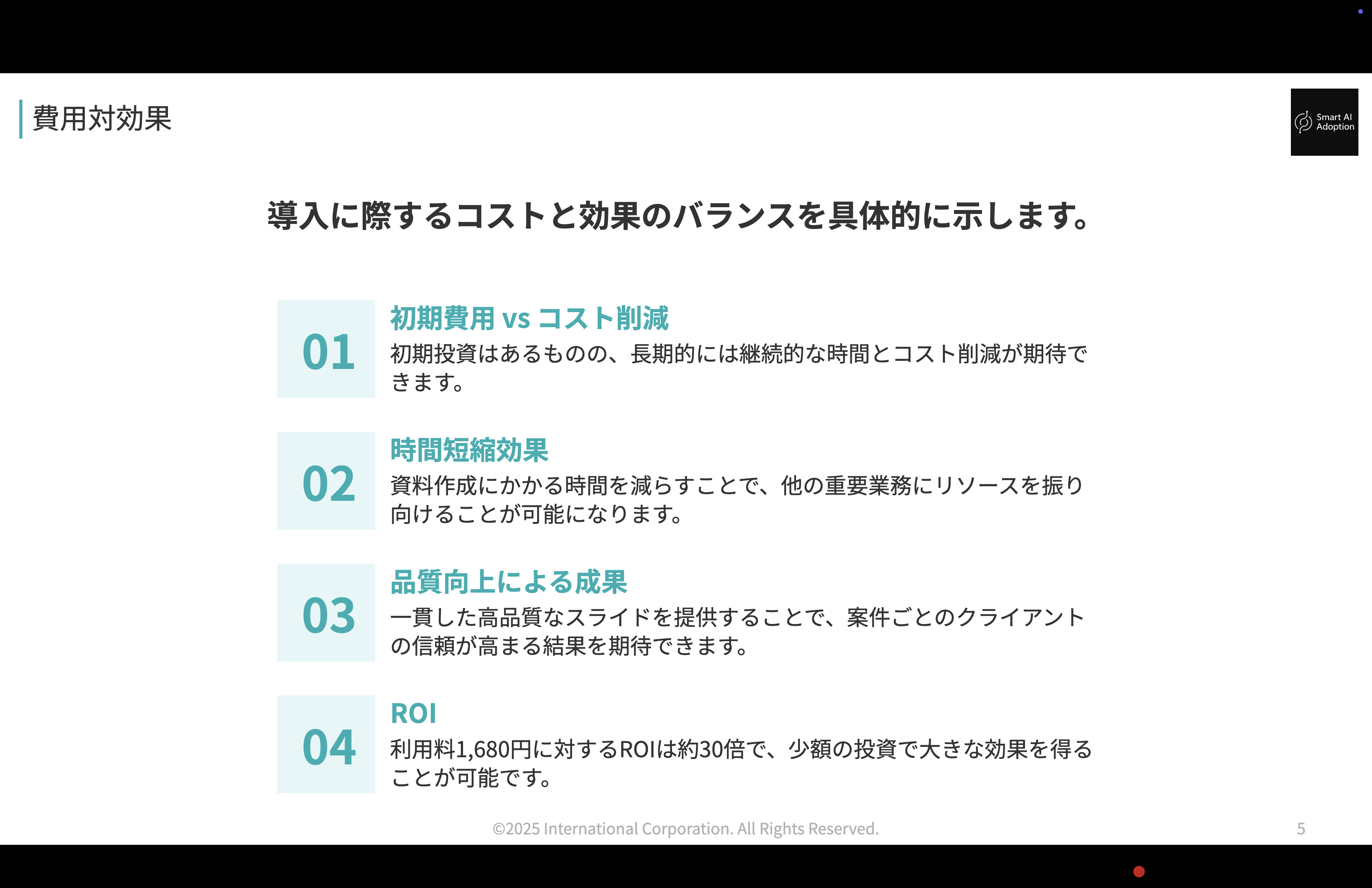 費用対効果スライド